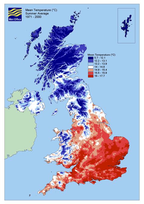 UK climate maps and data .